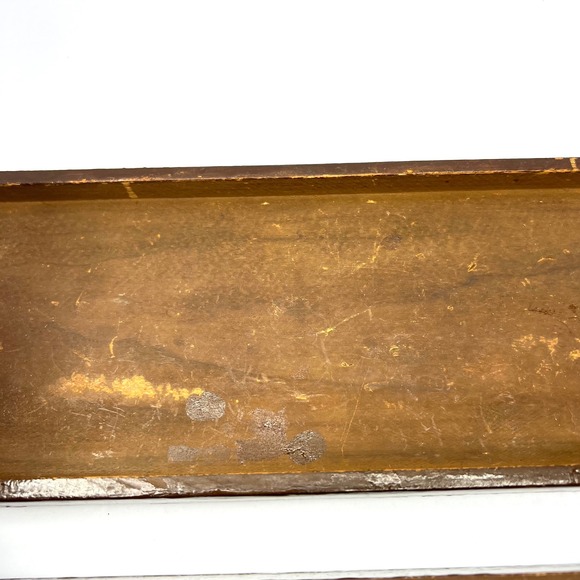 Vintage Handmade Wooden Pencil Box With Copper Bas-Relief Design Truck Transport - Picture 5 of 13